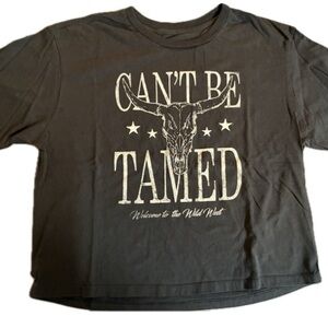 Organic Generation women’s Crop style Tee - Can't Be Tamed. Soft cotton size L